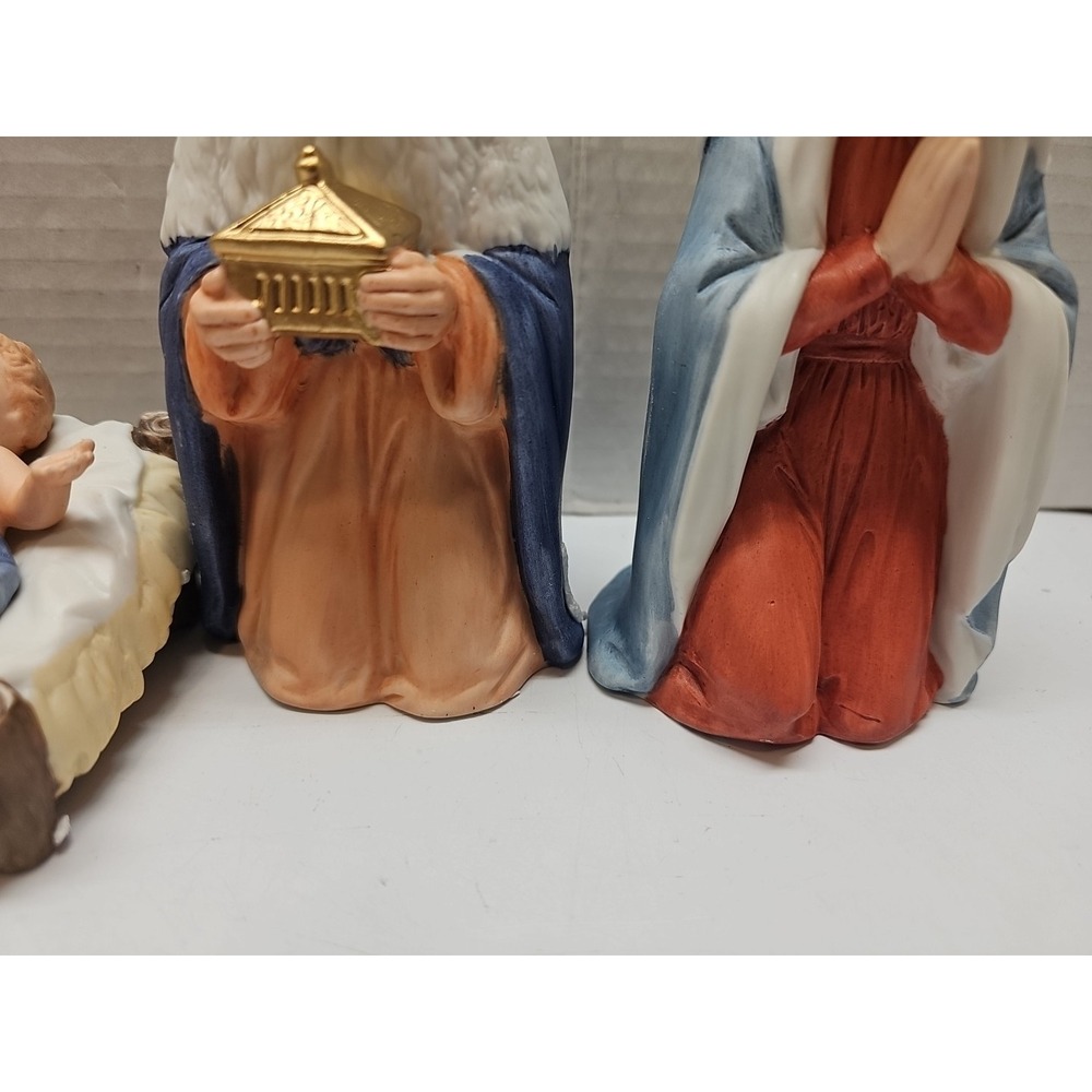Vintage Homco Nativity 5260 Complete Set 10 Pieces Porcelain Bisque Matte Finish - Picture 10 of 13
